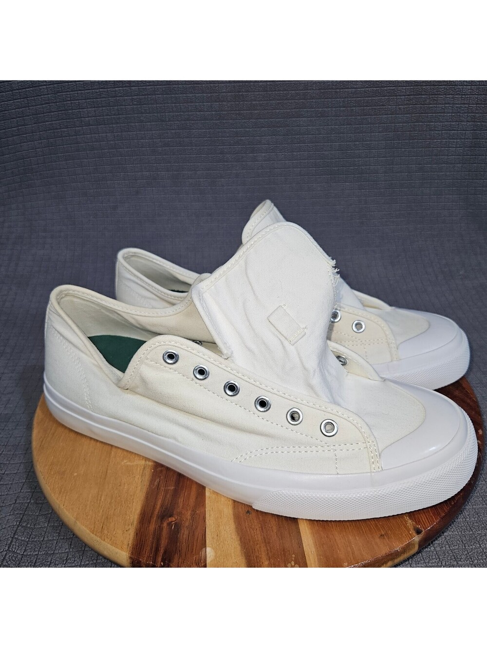 J.CREW Athletic Shoes Women's Cream Size 10 Canvas Low Top Sneakers